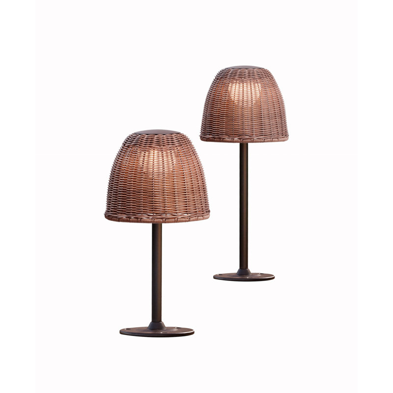 Atticus Integrated LED Bollard Light, 24.8" H x 7.87" W x 7.87" D, Brown