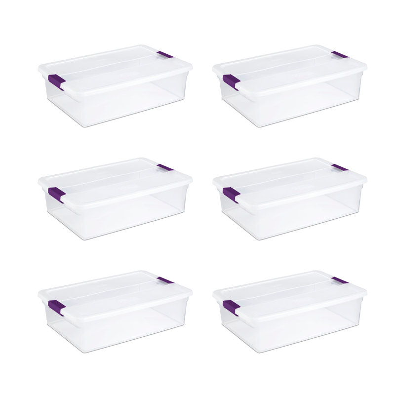 Sterilite Plastic Storage Containers with Latching Lids, Clear