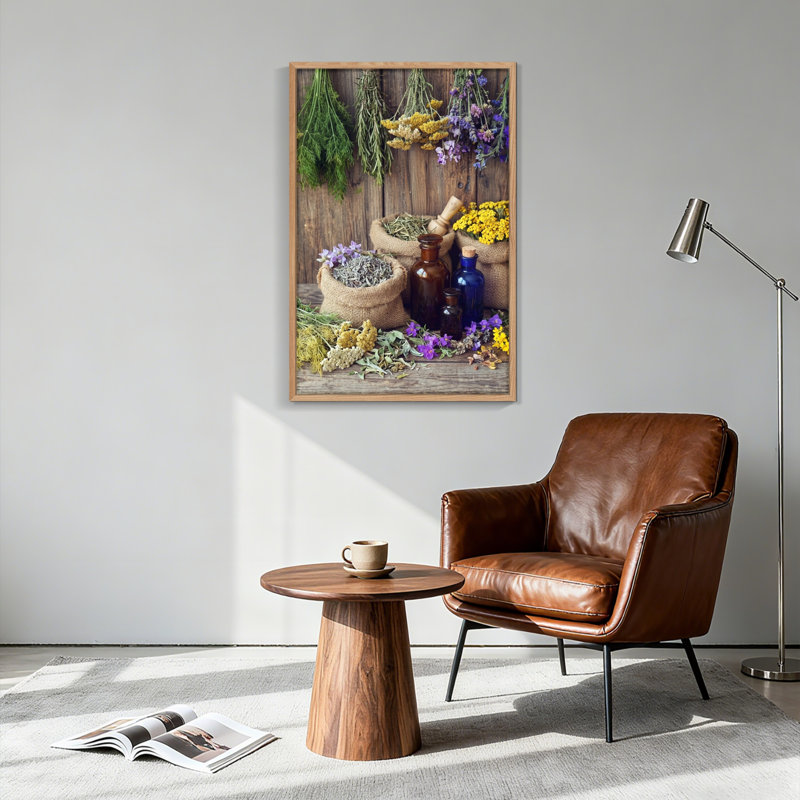 Ensemble de 1 tableau sur toile « Jardin d'herbes aromatiques », 40"H x 28"W, Naturel