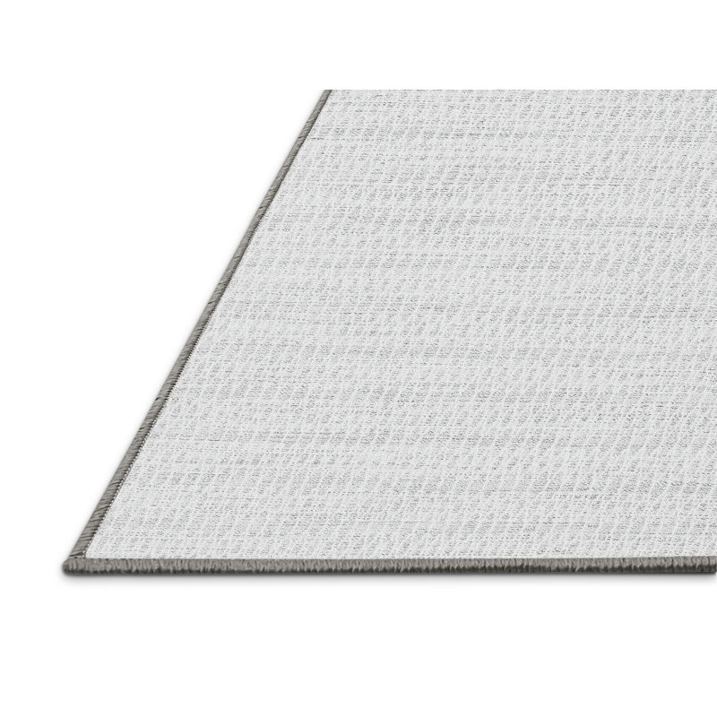 Tapis gris tissé à la machine Muscanell, Rectangle 7 pi x 10 pi