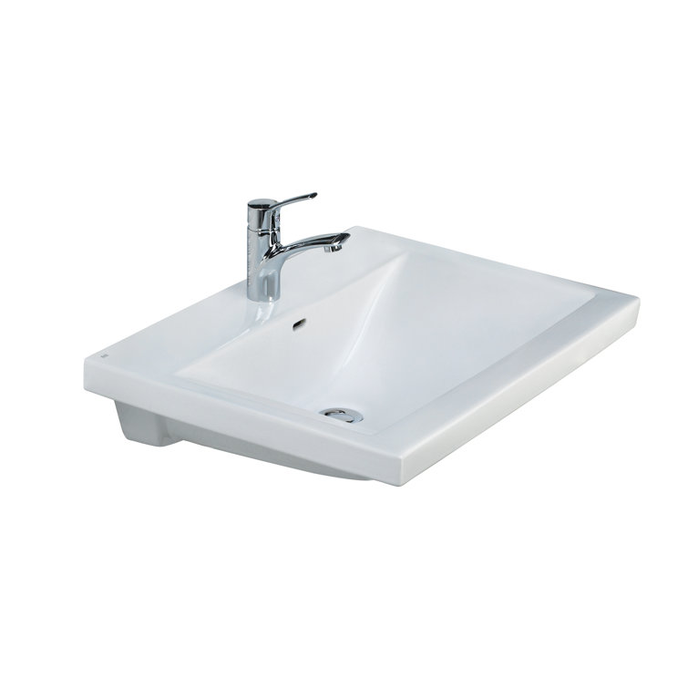 Barclay Mistral 510 15.13'' White Vitreous China Rectangular Bathroom Sink with Overflow