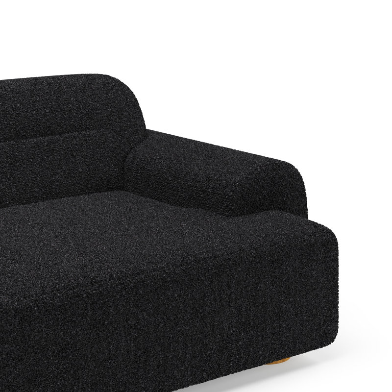 Canapé rembourré Ayda, Boucle noire 100% polyester