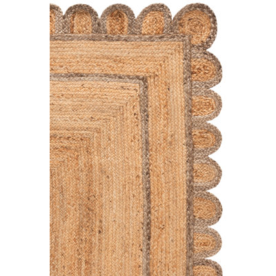 Natural Fiber Handwoven Jute Geometric Indoor Use Only Rug