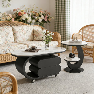 Table basse Rock Slab avec rangement