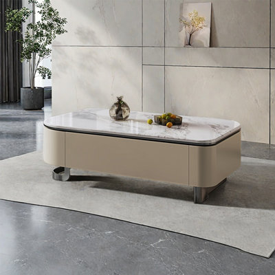 Table basse avec rangement en pierre micro-cristalline