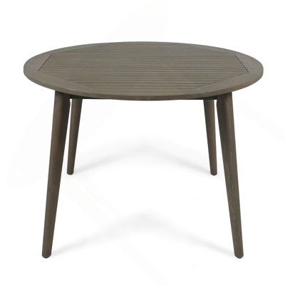 Outdoor Round Dining Table with Mid-Century Modern Legs