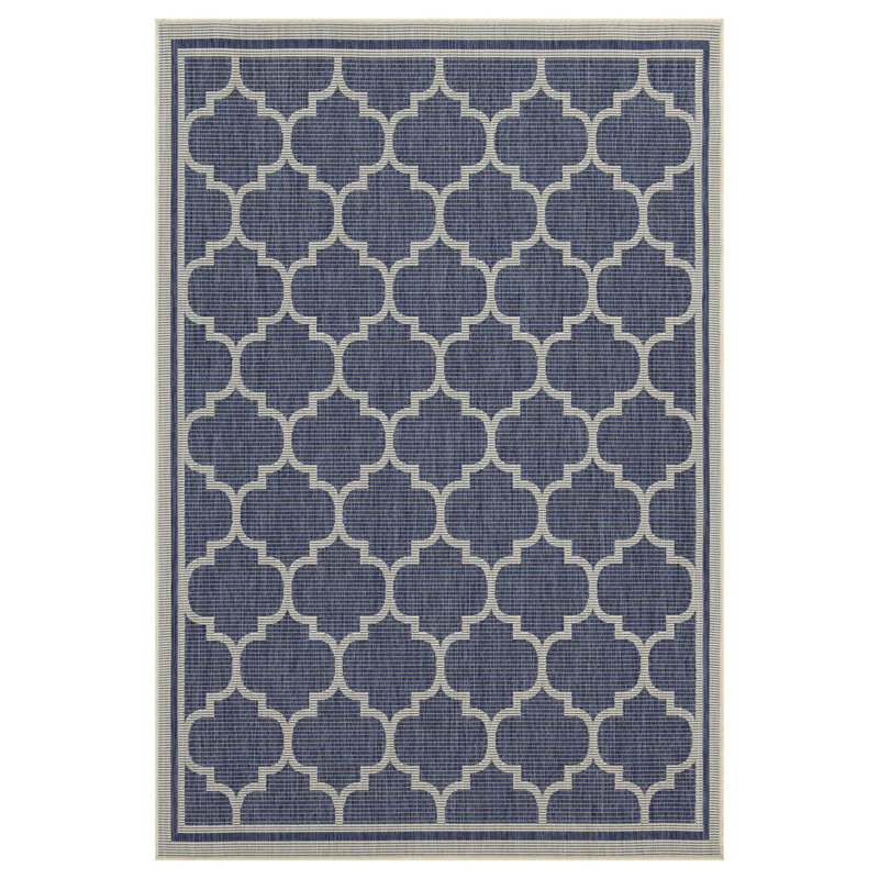 Blue 7 ft. 3 in. Indoor/Outdoor Area Rug, Runner 2'7" x 7'3"