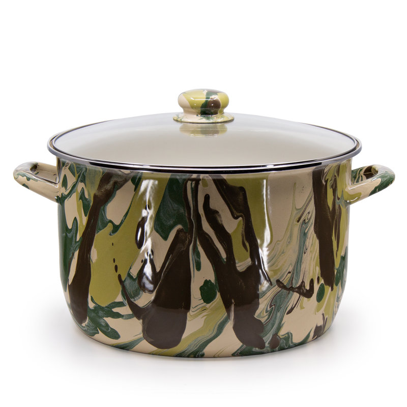 Golden Rabbit Enamelware Camouflage 18 Qt. Stock Pot