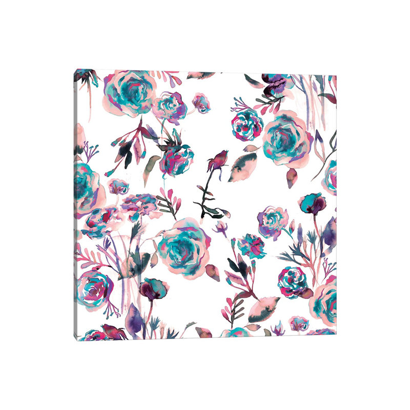 Roses Bouquet Mauve by Ninola Design - Wrapped Canvas Painting