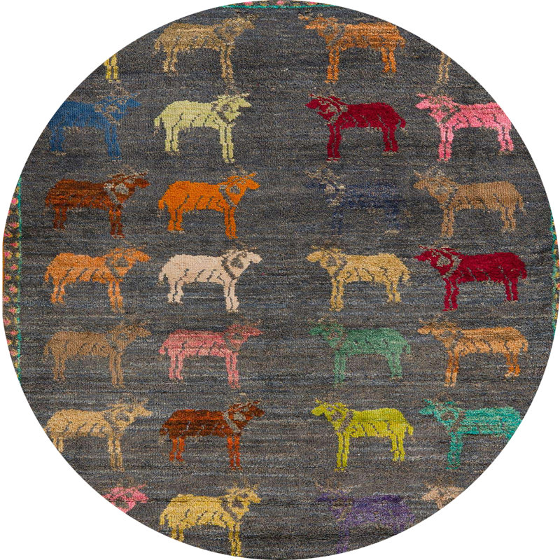 Abstract Indoor Rug, Round 8'