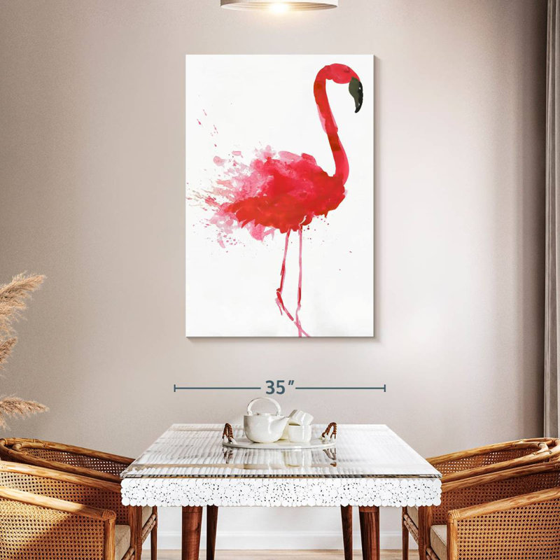 Joli flamant rose Brampt, H 48 po x l 32 po
