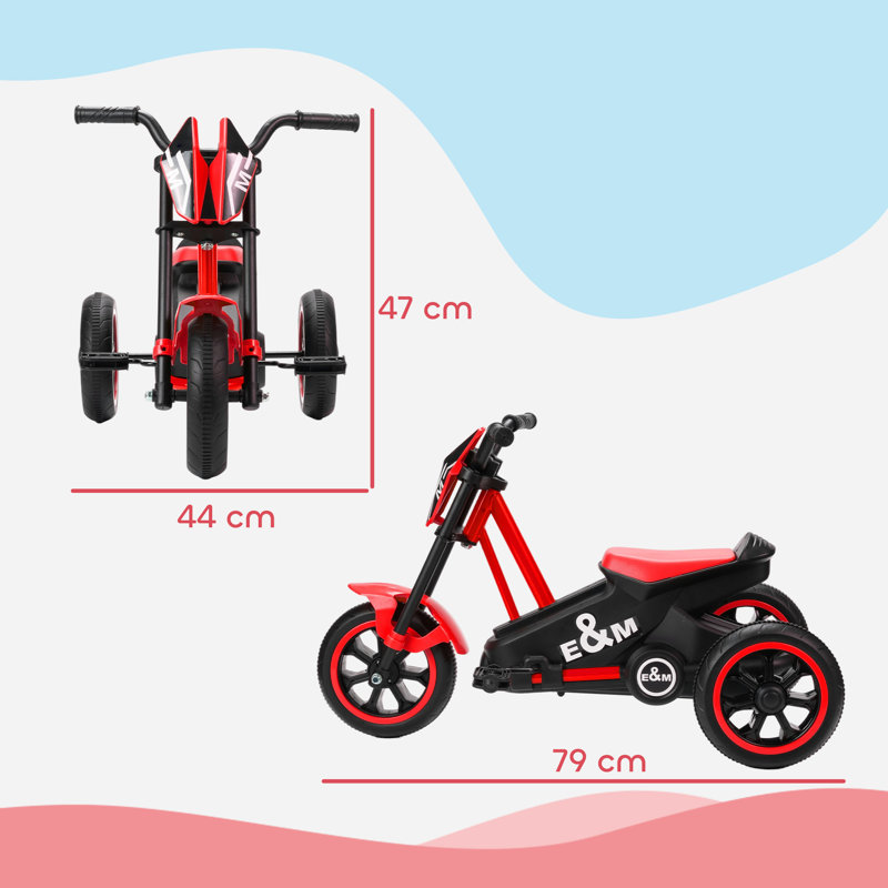 AIYAPLAY Trike for Kids, Baby Tricycle with Pedal, Ages 18–36 Months, Red