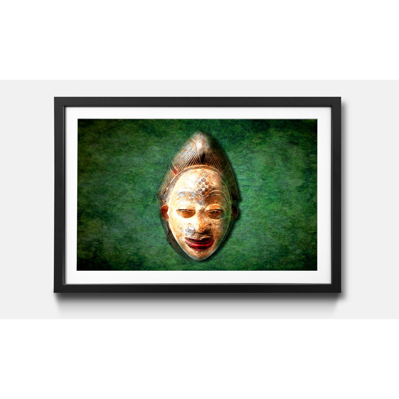 African Head - Single Picture Frame Print, 40cm H x 60cm W