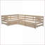 Twin Size Pine Wood + MDF L-Shaped Platform Bed with 3 Storage Drawers, No Box Spring Needed, Natural Finish for Small Spaces-1335553245