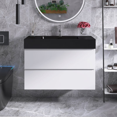 Meuble-lavabo mural simple 36 po avec plateau
