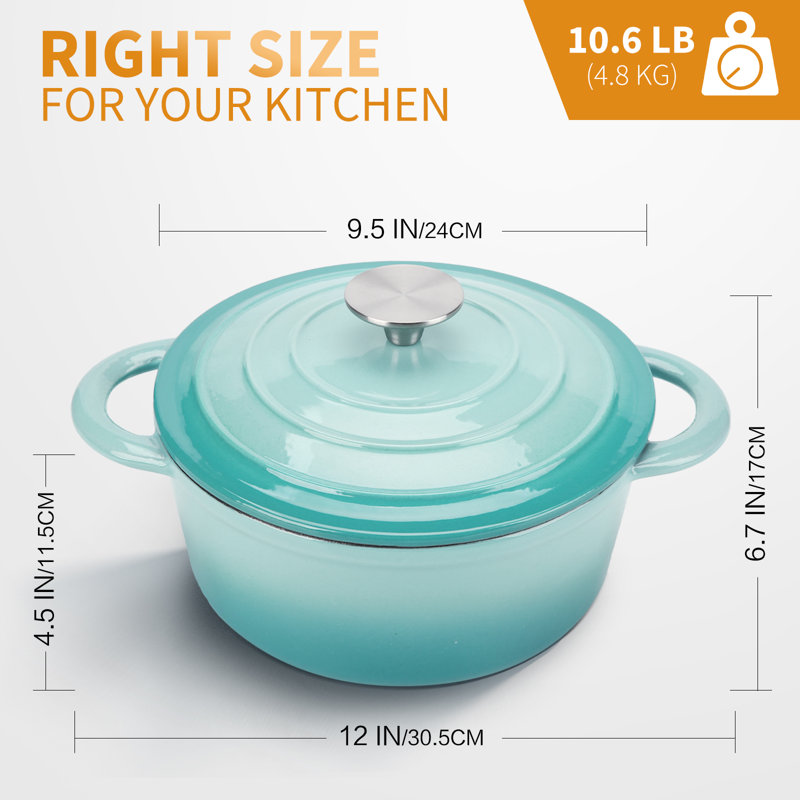 Faitout en fonte Trust Trust, faitout en fonte 3QT Aqua, Turquoise, 4,5 pte