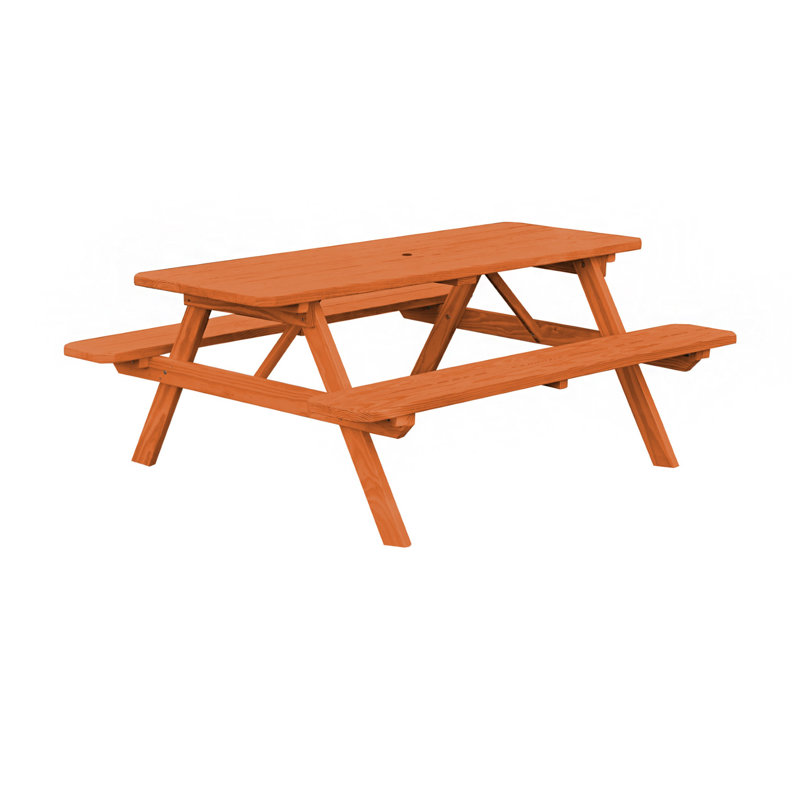 Ensemble repas d'extérieur rectangulaire Driscilla, Bois rouge, 94 x 60 x 30