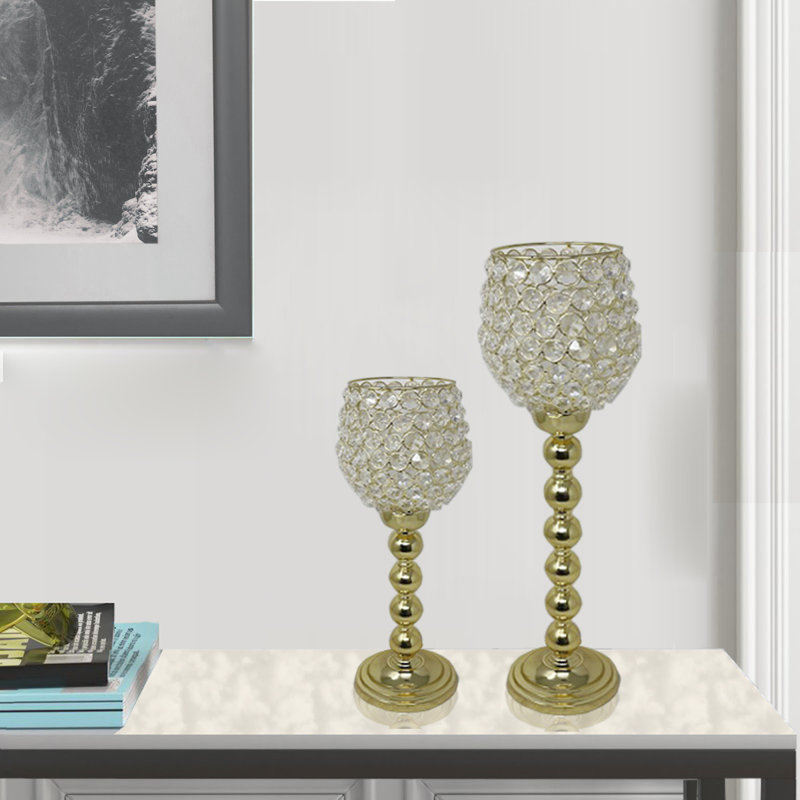 Tabletop Votive Holder, Gold, 14.5" H x 5" W x 5" D