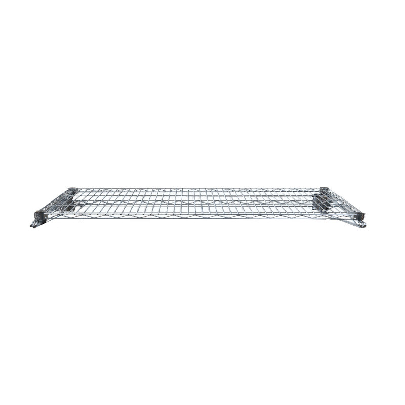Tablette de rangement murale robuste en fil de chrome H 21 po x l 72 po x P 72 po Express KitchQuip pour usage commercial