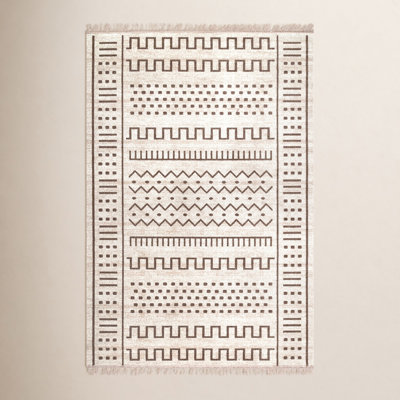 Beige Moroccan Outdoor Rug