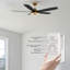 Ventilateur de plafond standard intelligent à 5 pales Gatha avec télécommande et ensemble d'éclairage inclus-580664637-581072870-581072876