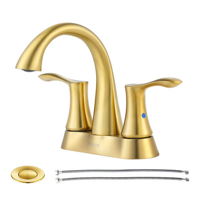 Robinet pour salle de bain à 2 poignées avec ensemble de drain Centreset