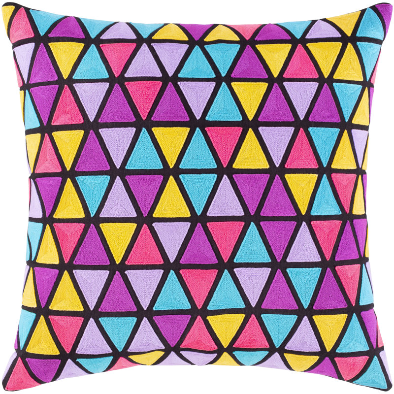  Housse de coussin en coton à motif géométrique 20 po