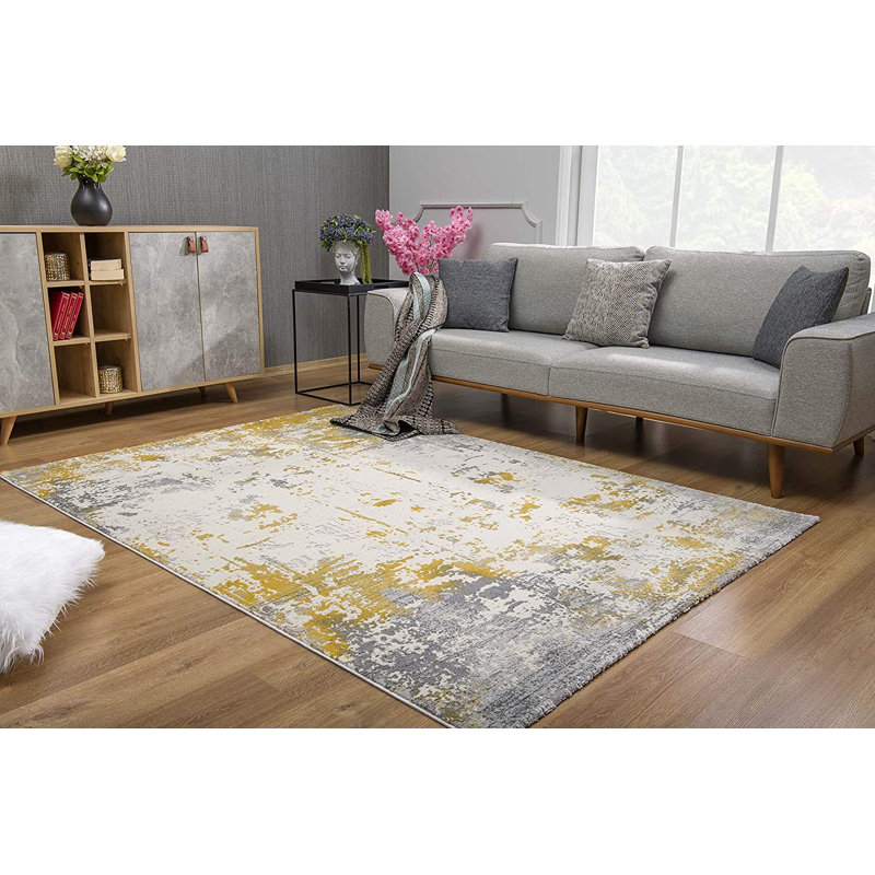 Tapis abstrait en polypropylène tissé à la machine 6 pi 6 po x 9 pi 6 po Epsen
