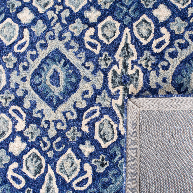 Vahakn Hand Tufted Wool Southwestern Rug, Square 6'