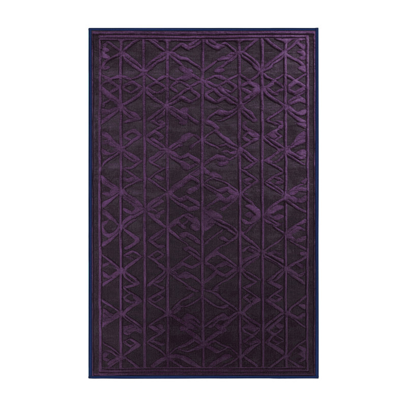 Tapis mauve lavable à la machine, Rectangulaire 8 pi x 10 pi