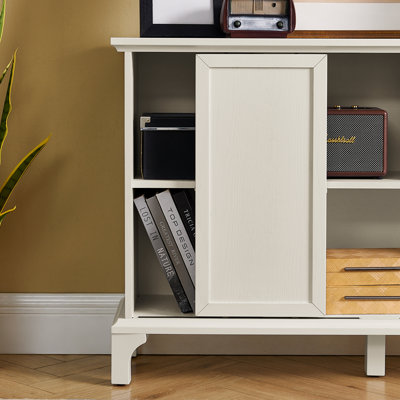 47.6" Sideboard Buffet Cabinet with Storage, Farmhouse Fluted Sideboard with 2 Sliding Doors  Solid Wood Feet, TV Media Console, Storage Cabinet for