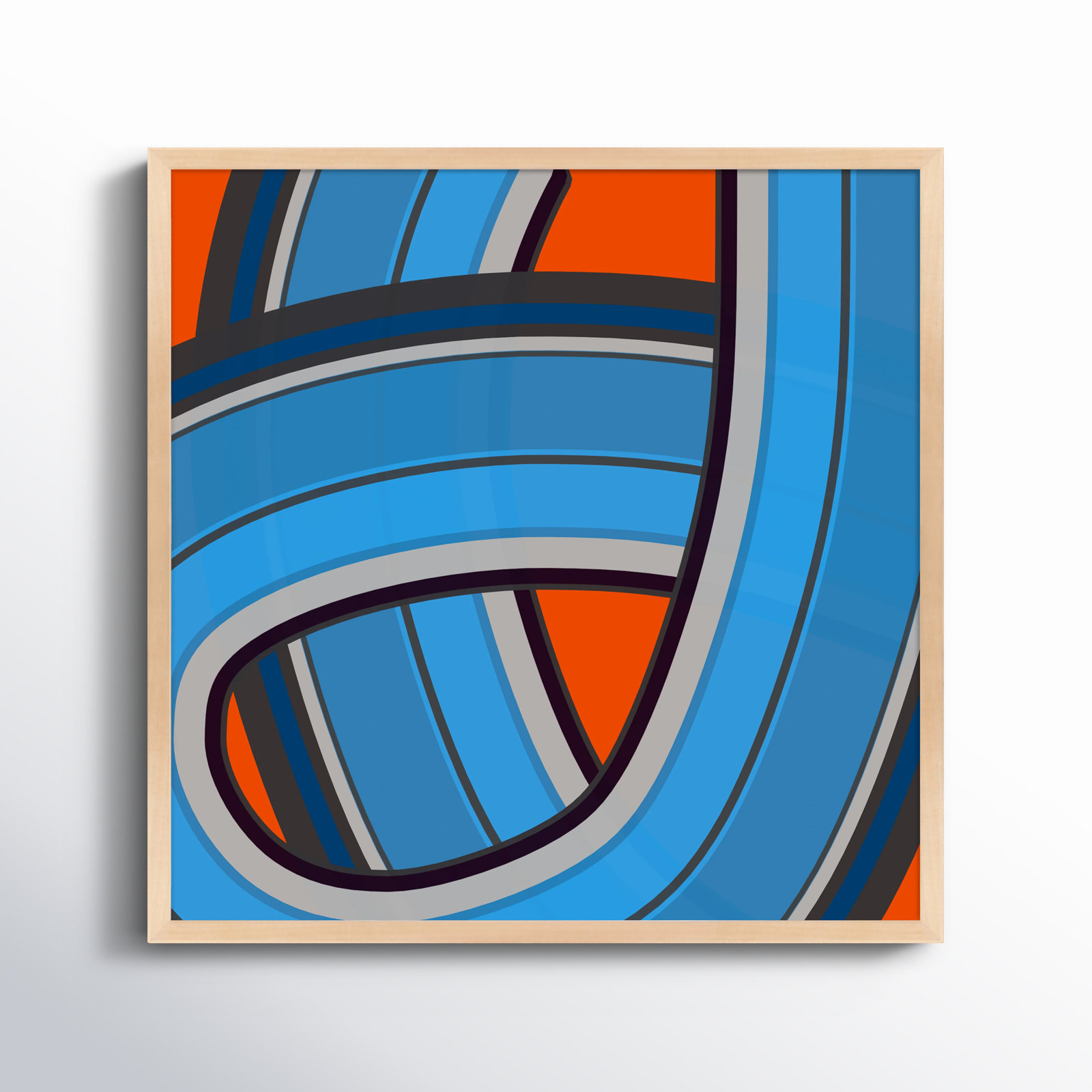 Twist Series I "Twisted River" Print, 30" H x 30" W x 1.25" D, Brown