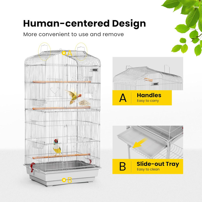 Cage à oiseaux avec roulettes Zora