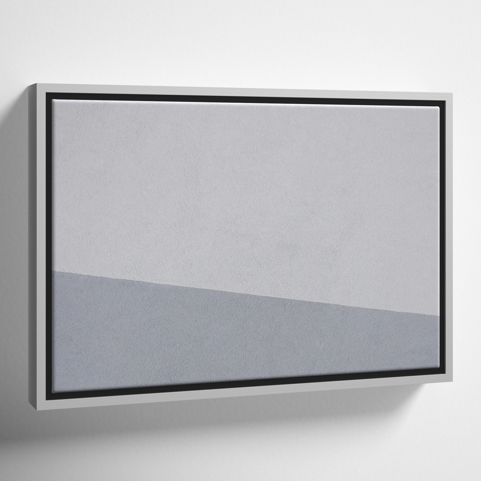 Dominic "Abstract Blues" Print, Silver Framed Canvas, 13.5" H x 19.5" W x 2" D