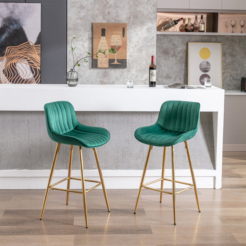 Ensemble de 2 tabourets de bar, Tabouret de comptoir (siège d'une hauteur de 26 p, Vert