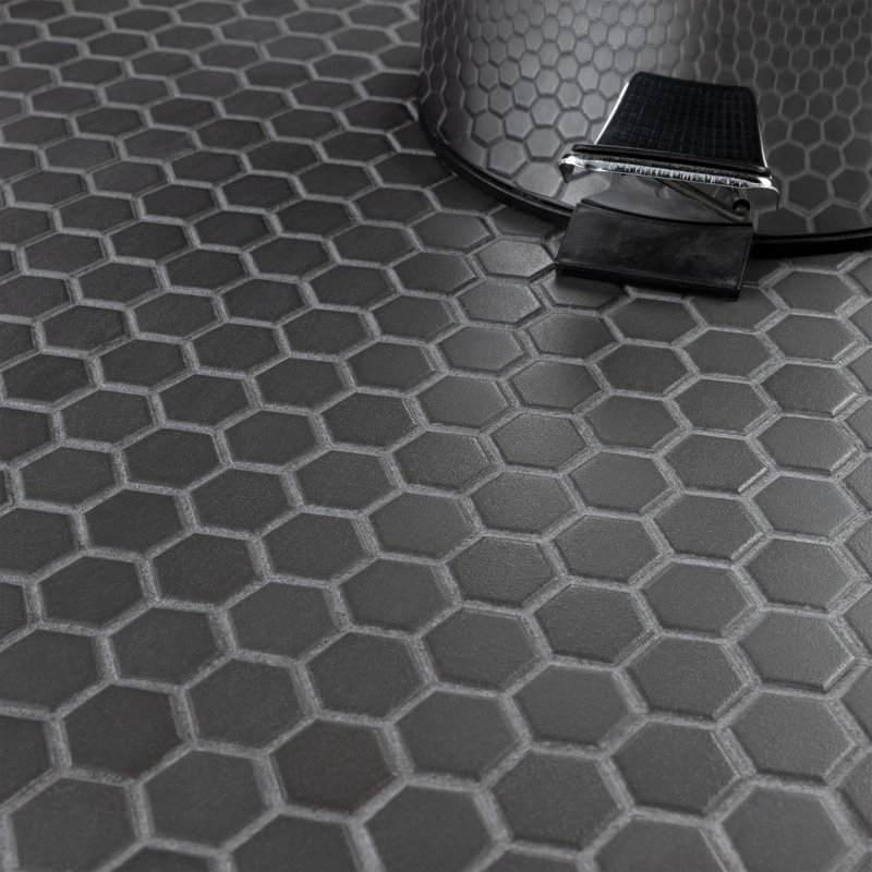 Gotham Porcelain Honeycomb Mosaic Wall & Floor Tile, Black