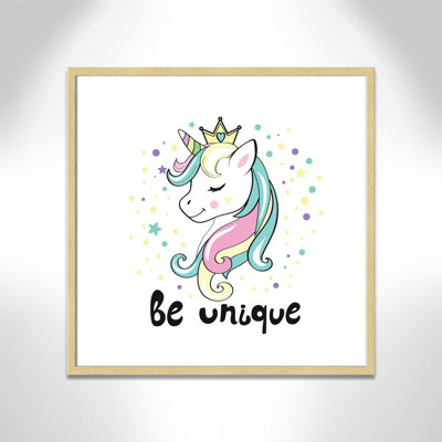 «Be Unique», impression sur papier licorne