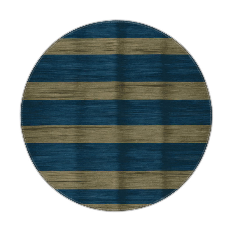 HorizontalStripes Blue Indoor and Outdoor Area Rug, Rectangle 3' x 5'