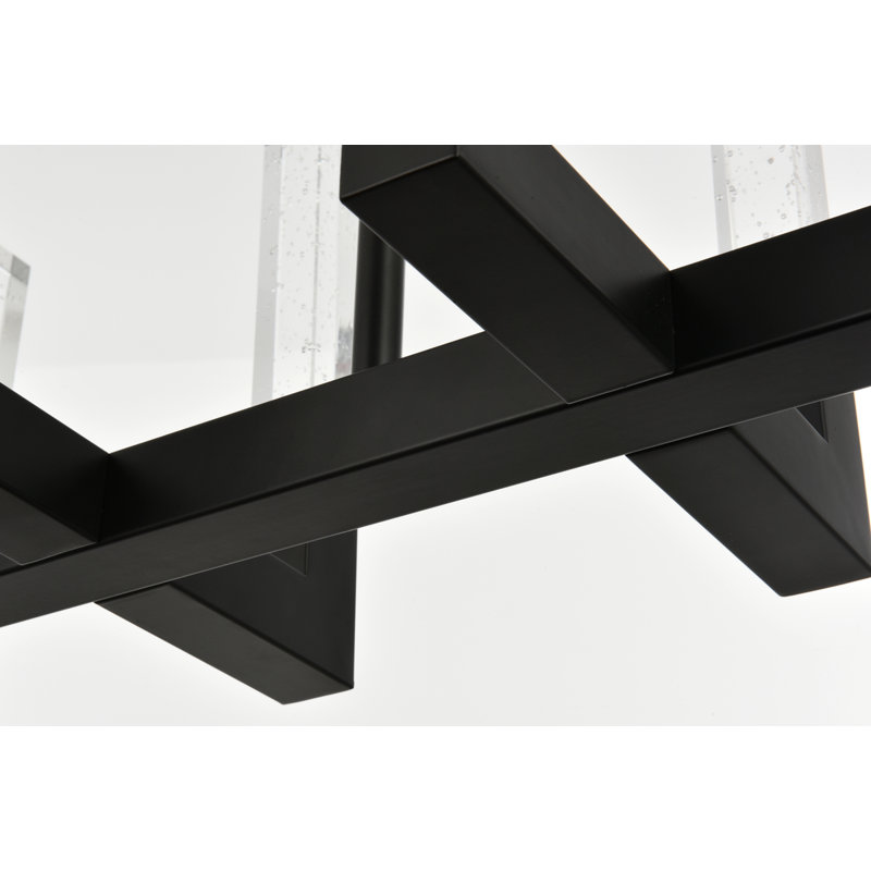 Luminaire suspendu réglable Hakken, 10 lumières, H 50,5 po x l 48 po x P 12 po, Noir