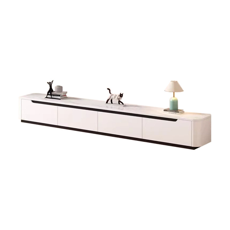 Meuble télé beige en bois manufacturé, H 13,78 po x L 11,81 po x l 78,74 po