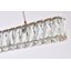 Luminaire suspendu carré / rectangulaire à DEL avec détails en cristal pour îlot de cuisine-65683041
