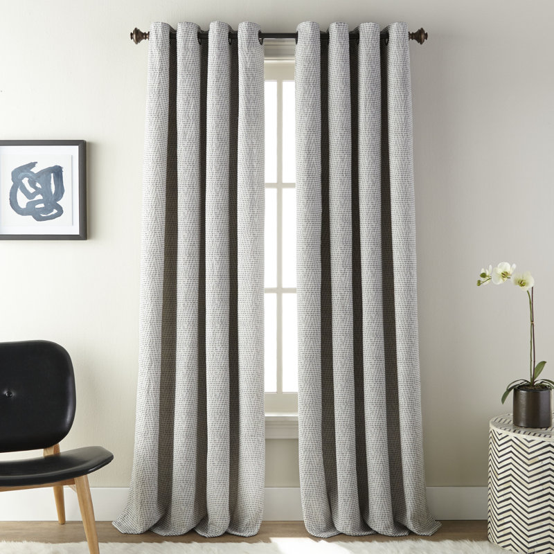 Bloomsdale Semi Sheer Curtain Single Panel, Anthracite