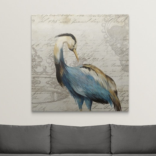 « héron i », impression, H 20 po x l 20 po x P 1,5 po, Toile