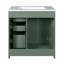 Meuble-lavabo de salle de bain avec lavabo, armoire de rangement de salle de bain à cadre en bois, meuble-lavabo autoportant avec tiroirs et portes à fermeture douce
