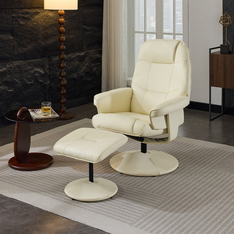 011-Fauteuil inclinable de massage avec repose-pieds, Beige, Beige