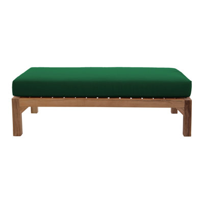 Repose-pieds d'extérieur en teck avec coussin Sunbrella Portingale
