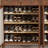 Nut-brown Solid Wood+Rattan Shoe Storage Bench