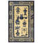 Antique Baotou Small Scatter Size Wool Blue Navy, Ivory Beige Cream White Rug
