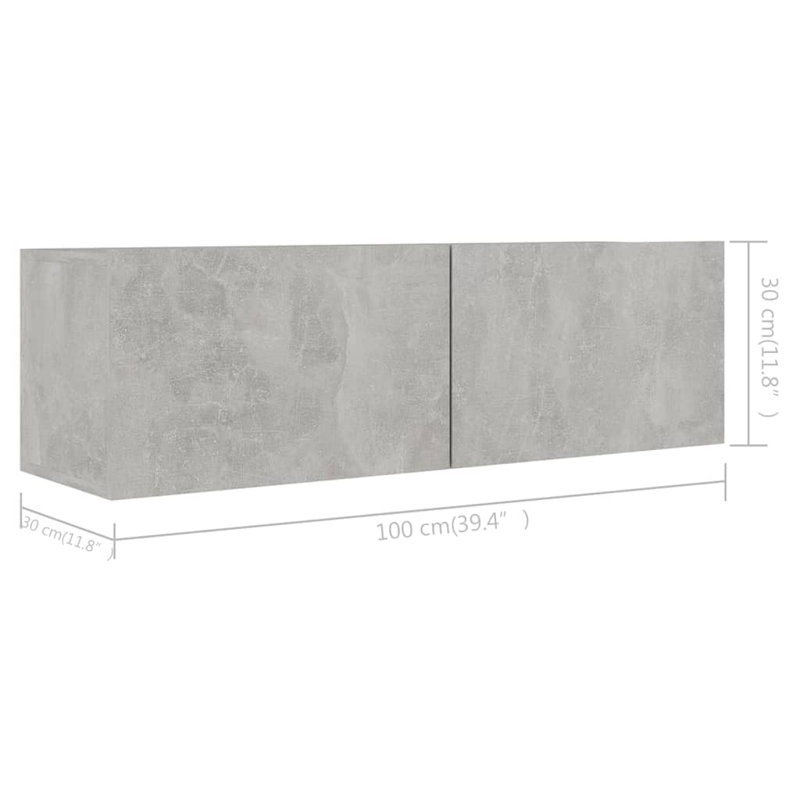 Blackert Unfinished Entertainment Centre for TVs up to 88", Concrete Grey
