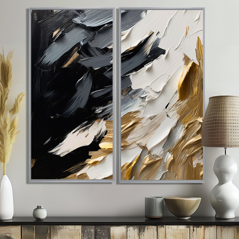 Lohman - Grandes impressions abstraites sur toile, 20" H x 24" W, Silver, Impression encadrée flottante